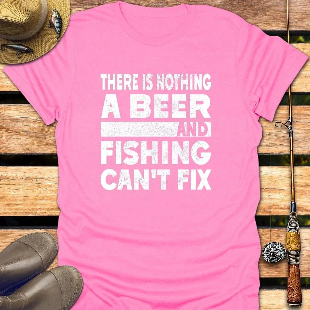 BEER & FISHING T-Shirt FISHING T-Shirt Azalea / S