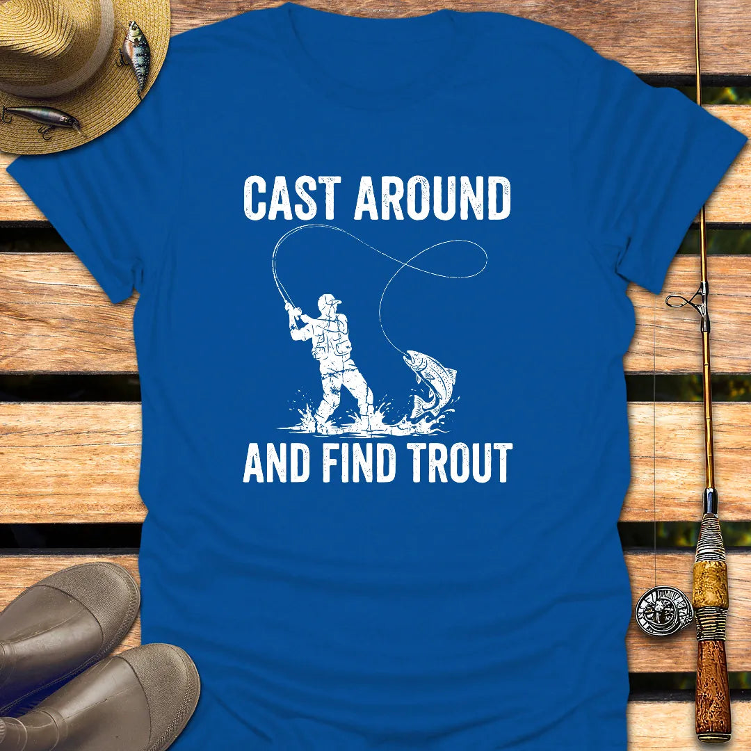 CAST AROUND TROUT T-Shirt FISHING T-Shirt Royal / S