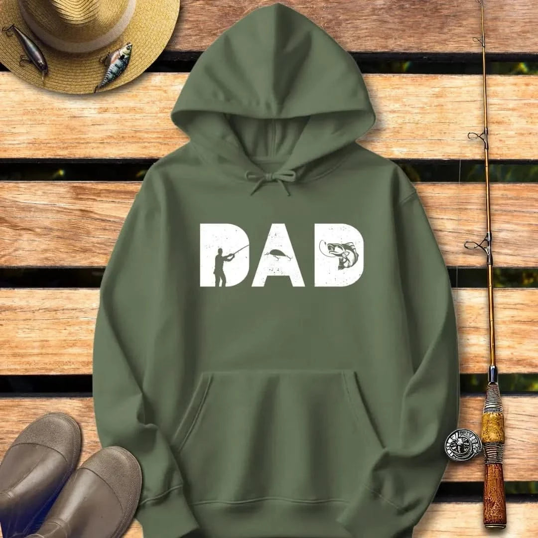 DAD Hoodie FISHING Hoodie Military Green / S