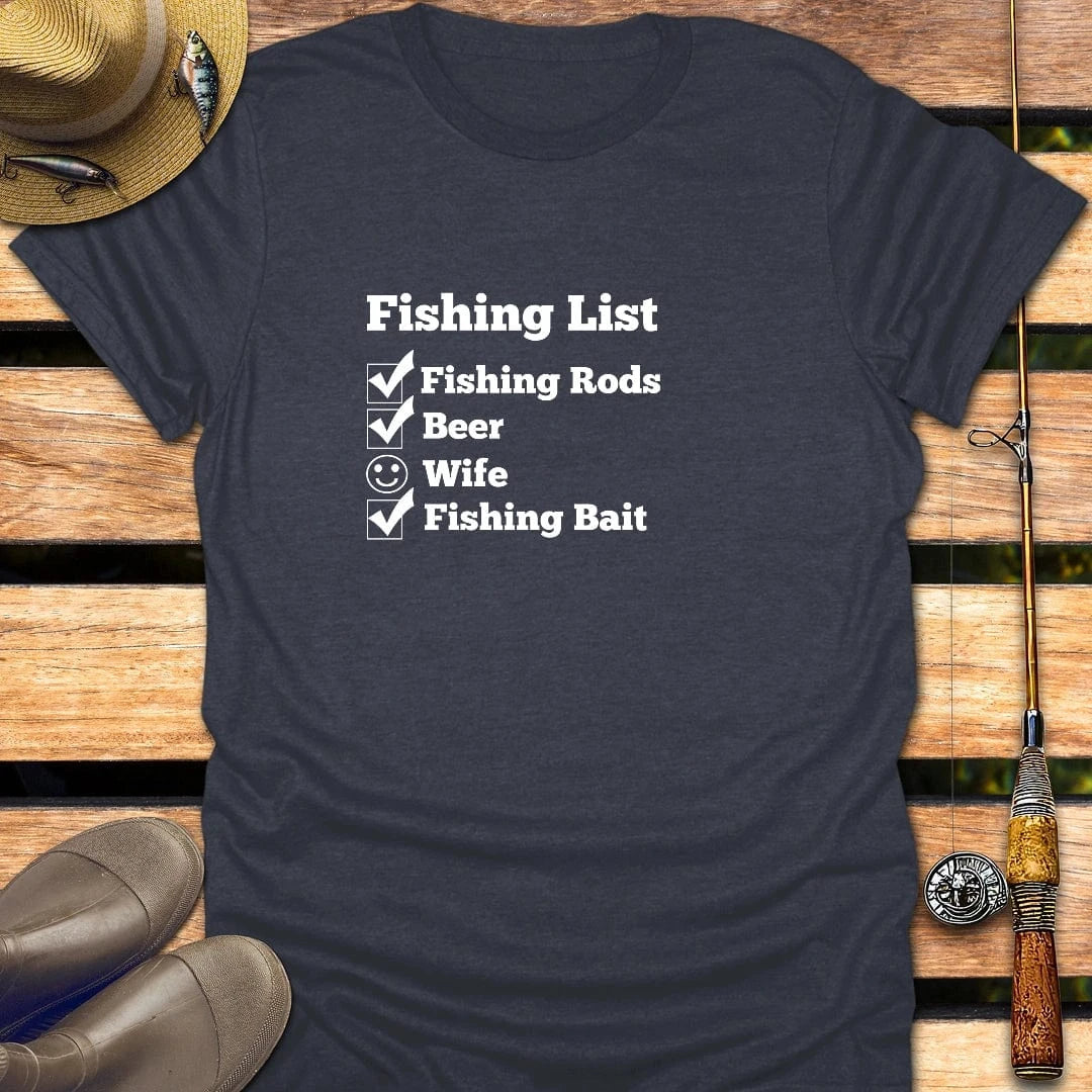 FISHING LIST T-Shirt FISHING T-Shirt Heather Navy / S