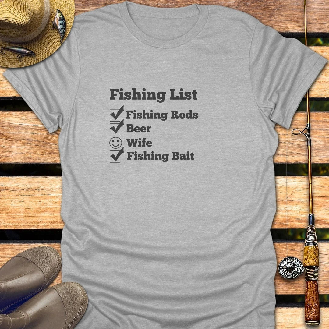 FISHING LIST T-Shirt FISHING T-Shirt Sport Grey / S