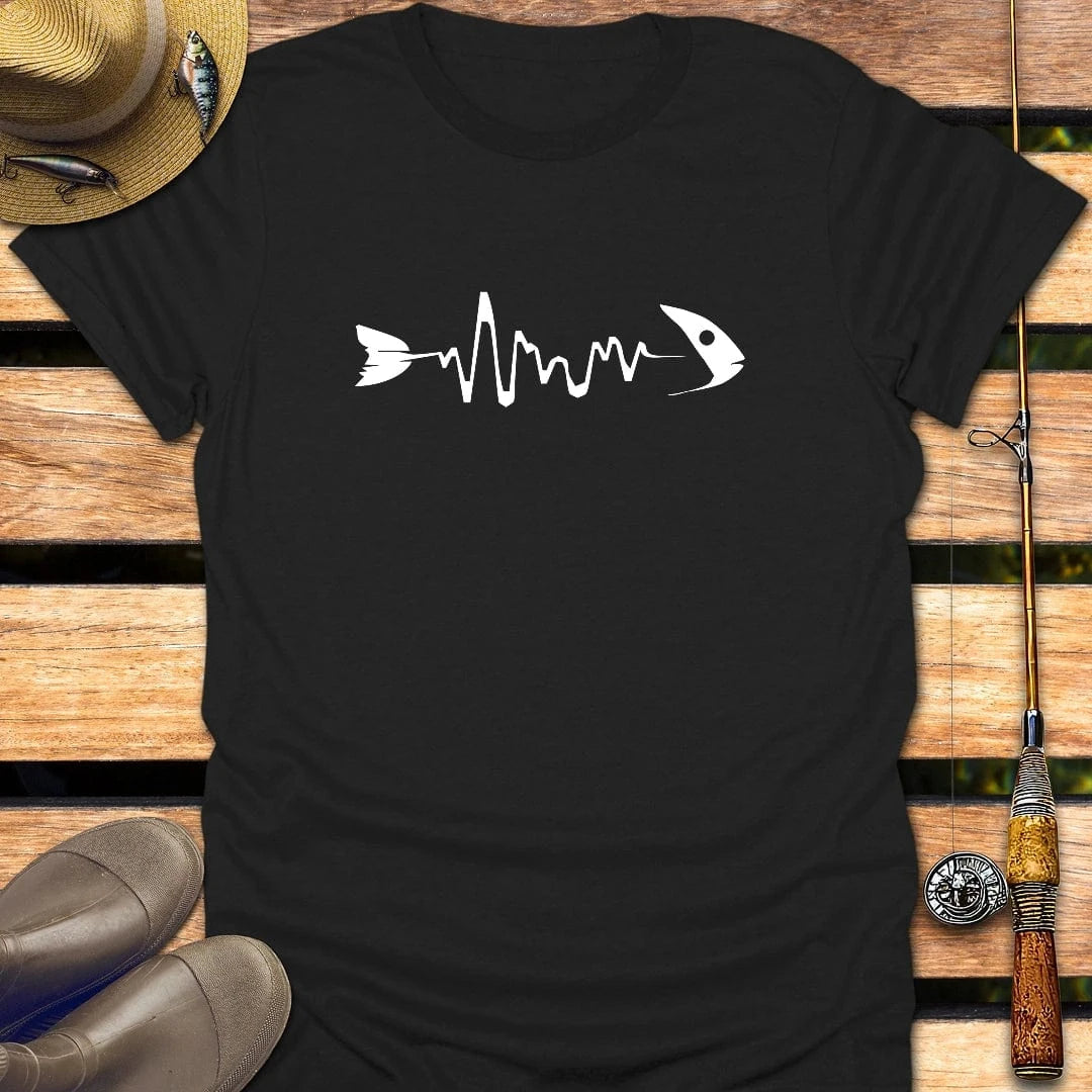 FISHING PULSE T-Shirt FISHING T-Shirt Black / S