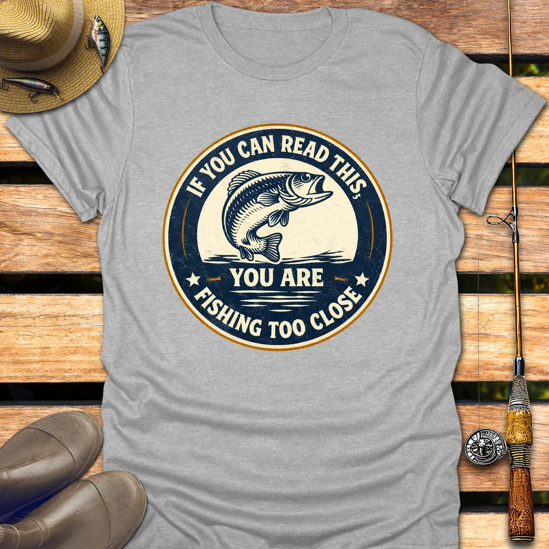 FISHING TOO CLOSE BADGE T-Shirt FISHING T-Shirt Sport Grey / S