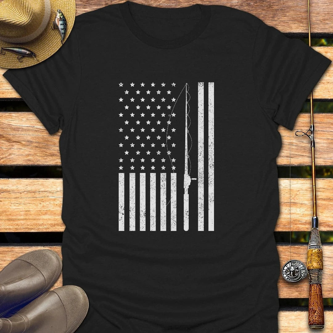 FLAG & FISHING T-Shirt FISHING T-Shirt Black / S