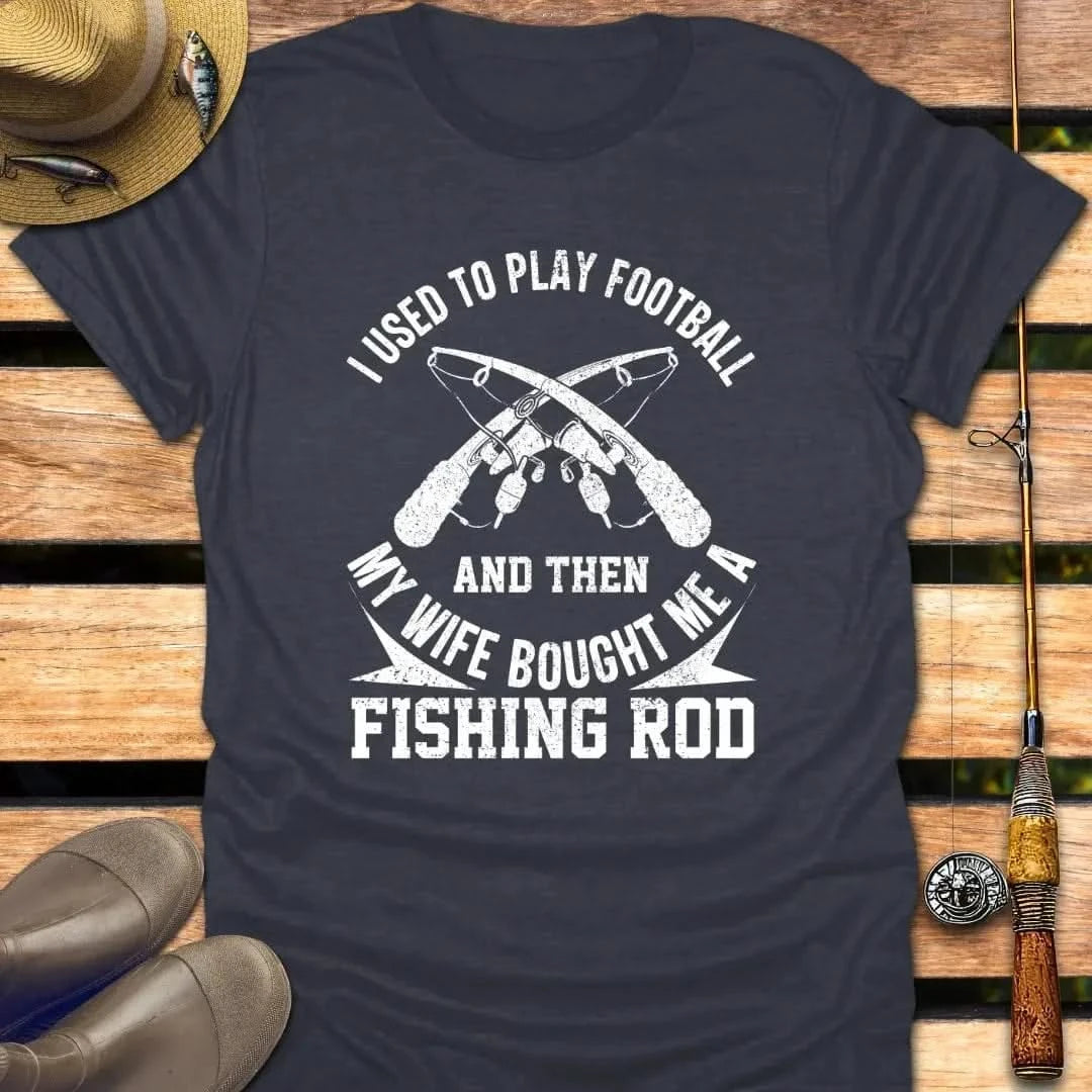 FOOTBALL TO FISHING T-Shirt FISHING T-Shirt Heather Navy / S