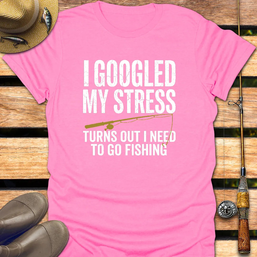 GOOGLED MY STRESS T-Shirt FISHING T-Shirt Azalea / S