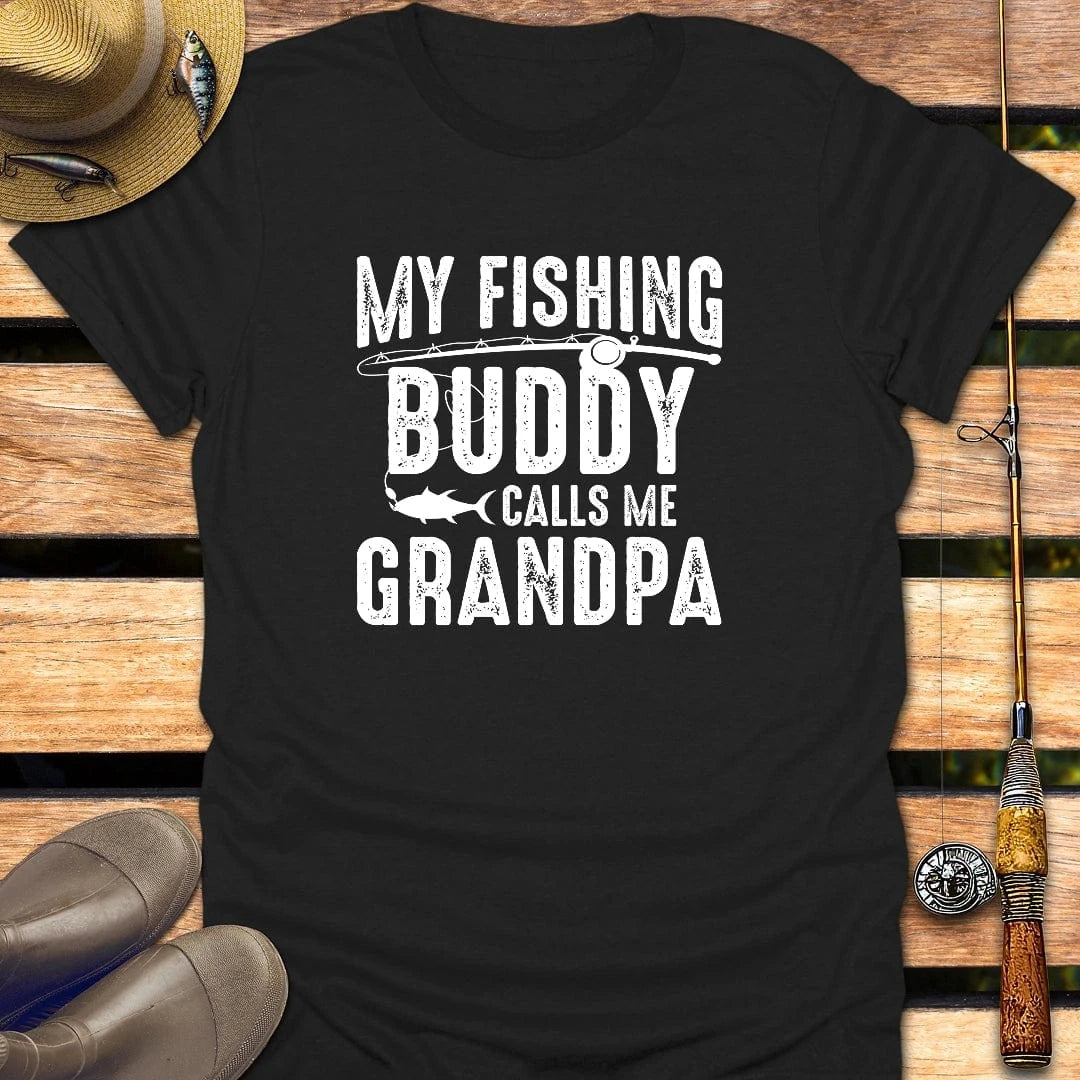 GRANDPA BUDDY T-Shirt FISHING T-Shirt Black / S