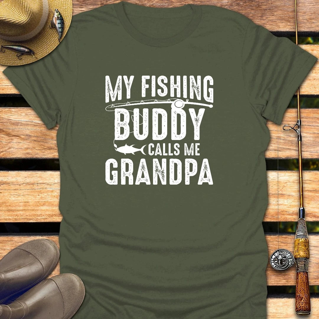 GRANDPA BUDDY T-Shirt FISHING T-Shirt Military Green / S
