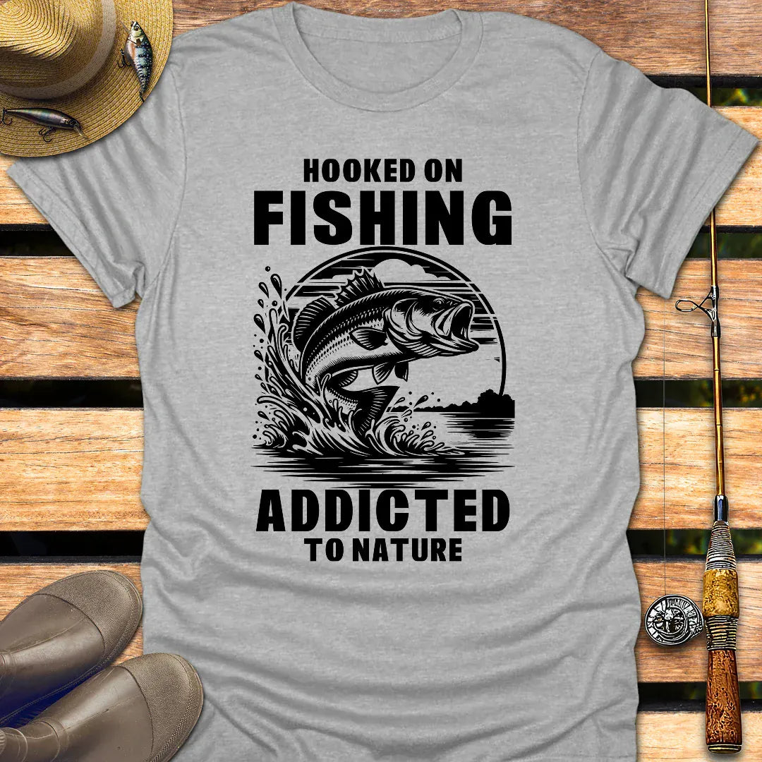 HOOKED ON FISHING T-Shirt FISHING T-Shirt Sport Grey / S