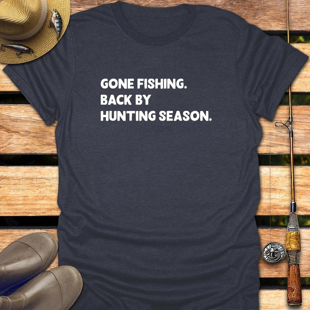 HUNTING SEASON T-Shirt FISHING T-Shirt Heather Navy / S