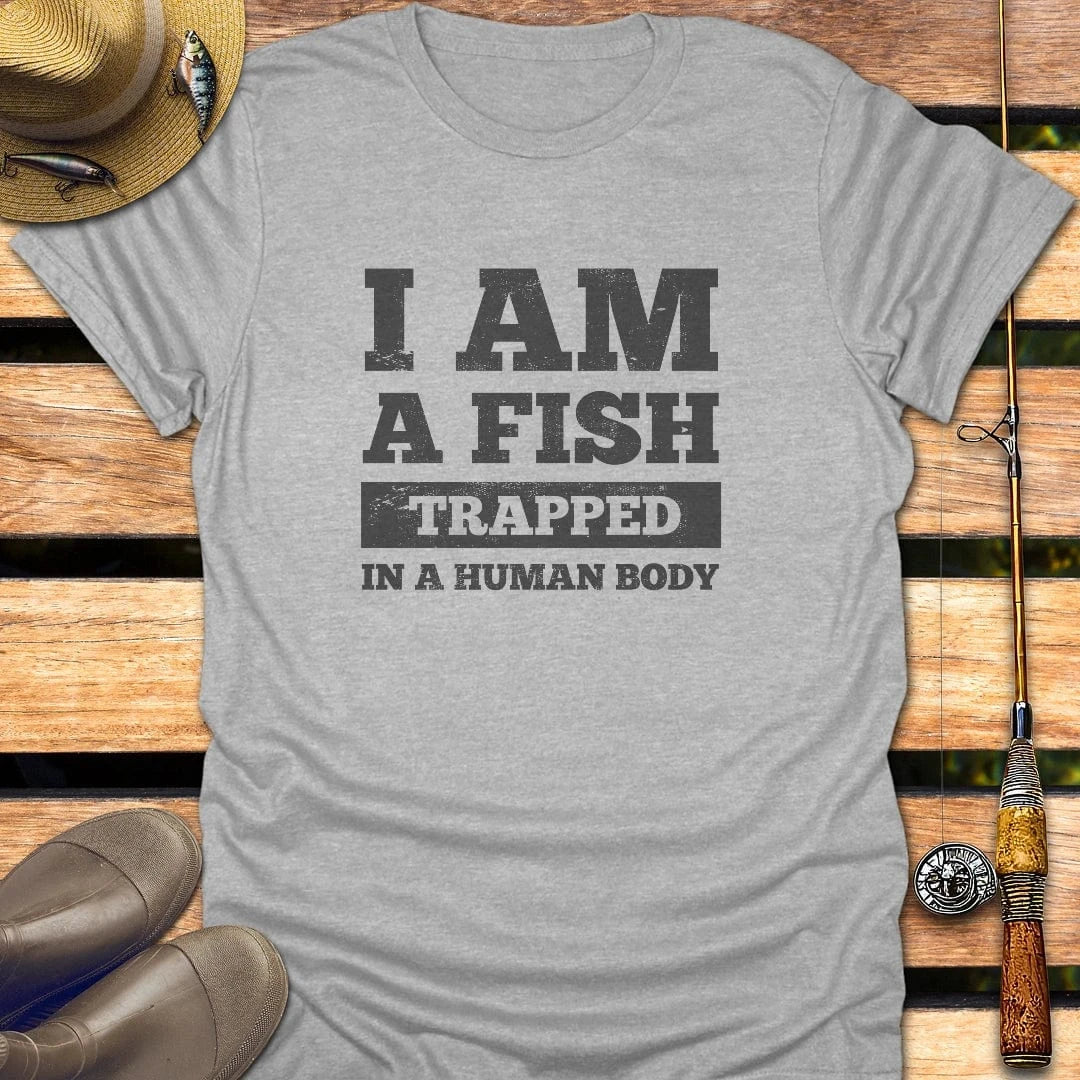 I AM A FISH T-Shirt FISHING T-Shirt Sport Grey / S
