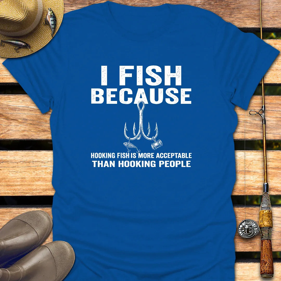 I FISH BECAUSE T-Shirt FISHING T-Shirt Royal / S