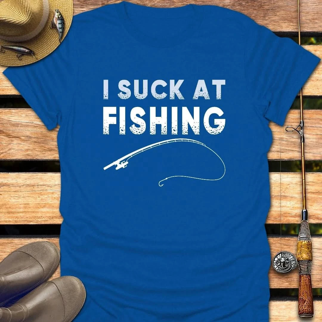 I SUCK AT FISHING T-Shirt FISHING T-Shirt Royal / S