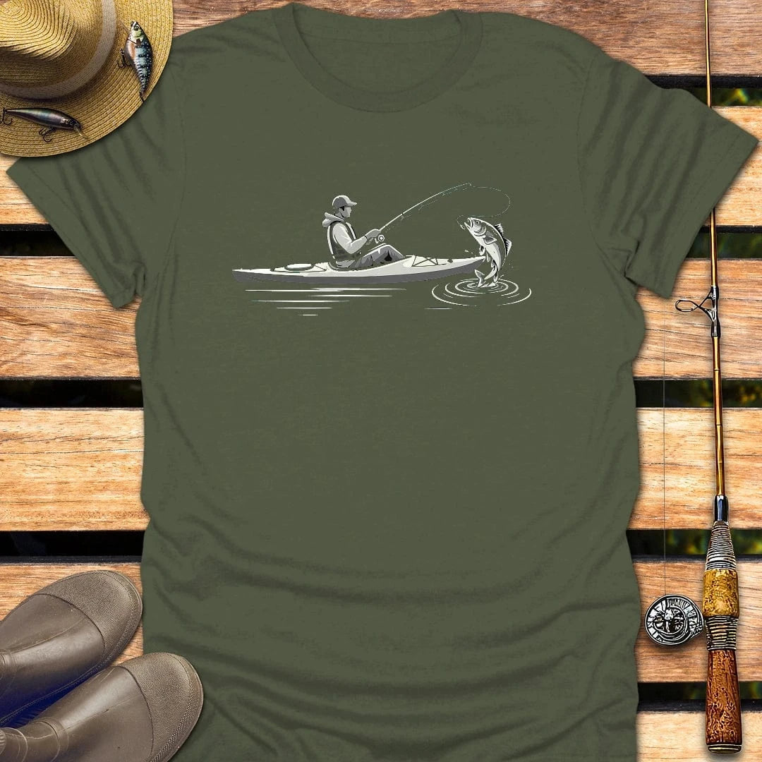 KAYAK FISHING T-Shirt FISHING T-Shirt Military Green / S
