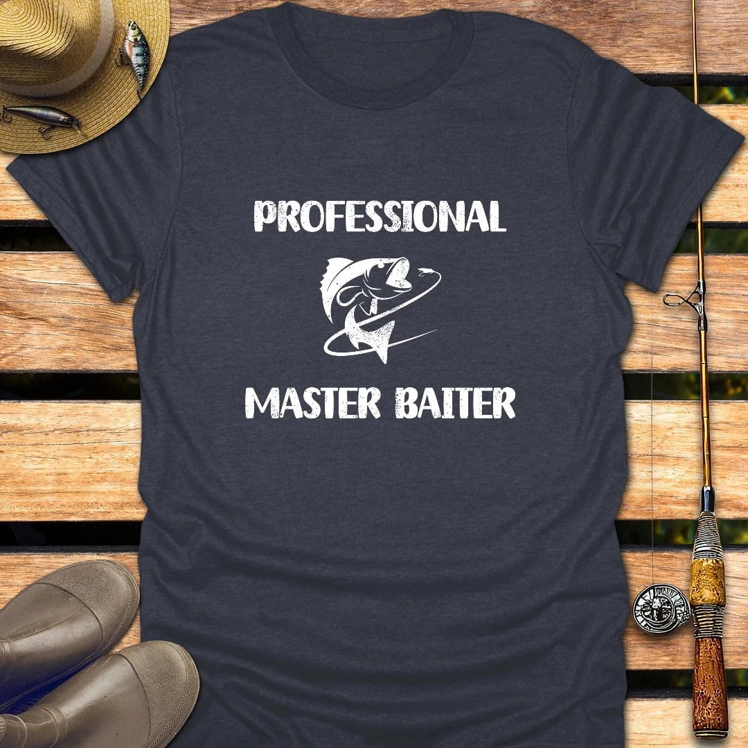 MASTER BAITER T-Shirt FISHING T-Shirt Heather Navy / S