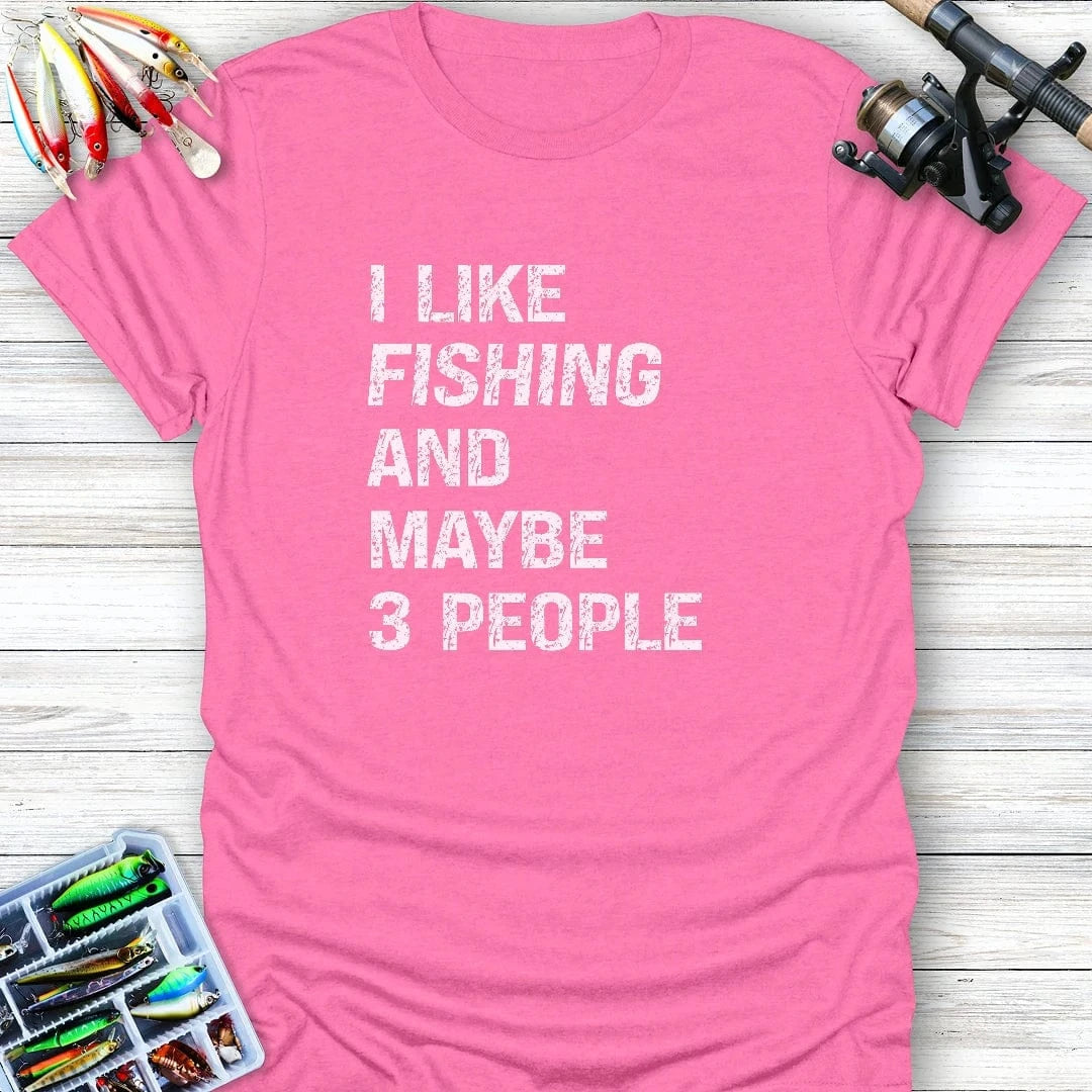 MAYBE 3 PEOPLE T-Shirt FISHING T-Shirt Azalea / S
