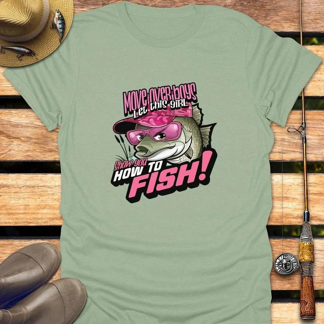 MOVE OVER BOYS T-Shirt FISHING T-Shirt Sage / S