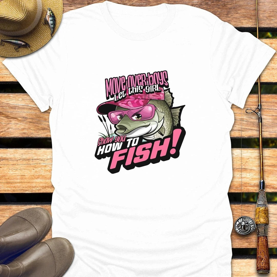 MOVE OVER BOYS T-Shirt FISHING T-Shirt White / S