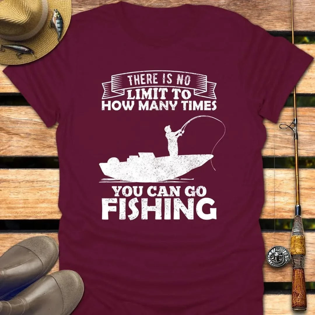 NO LIMIT FISHING T-Shirt FISHING T-Shirt Maroon / S