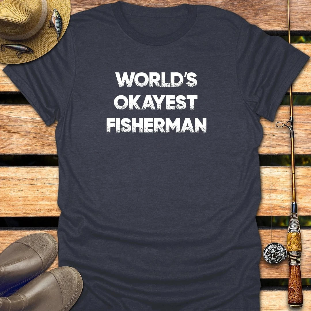 OKAYEST FISHERMAN T-Shirt FISHING T-Shirt Heather Navy / S