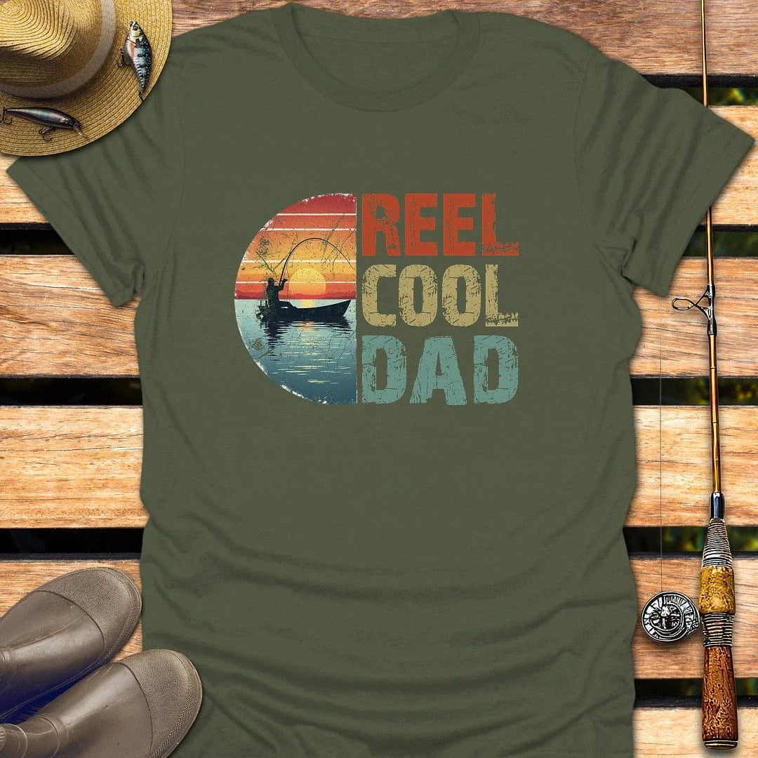 REEL COOL DAD T-Shirt FISHING T-Shirt Military Green / S