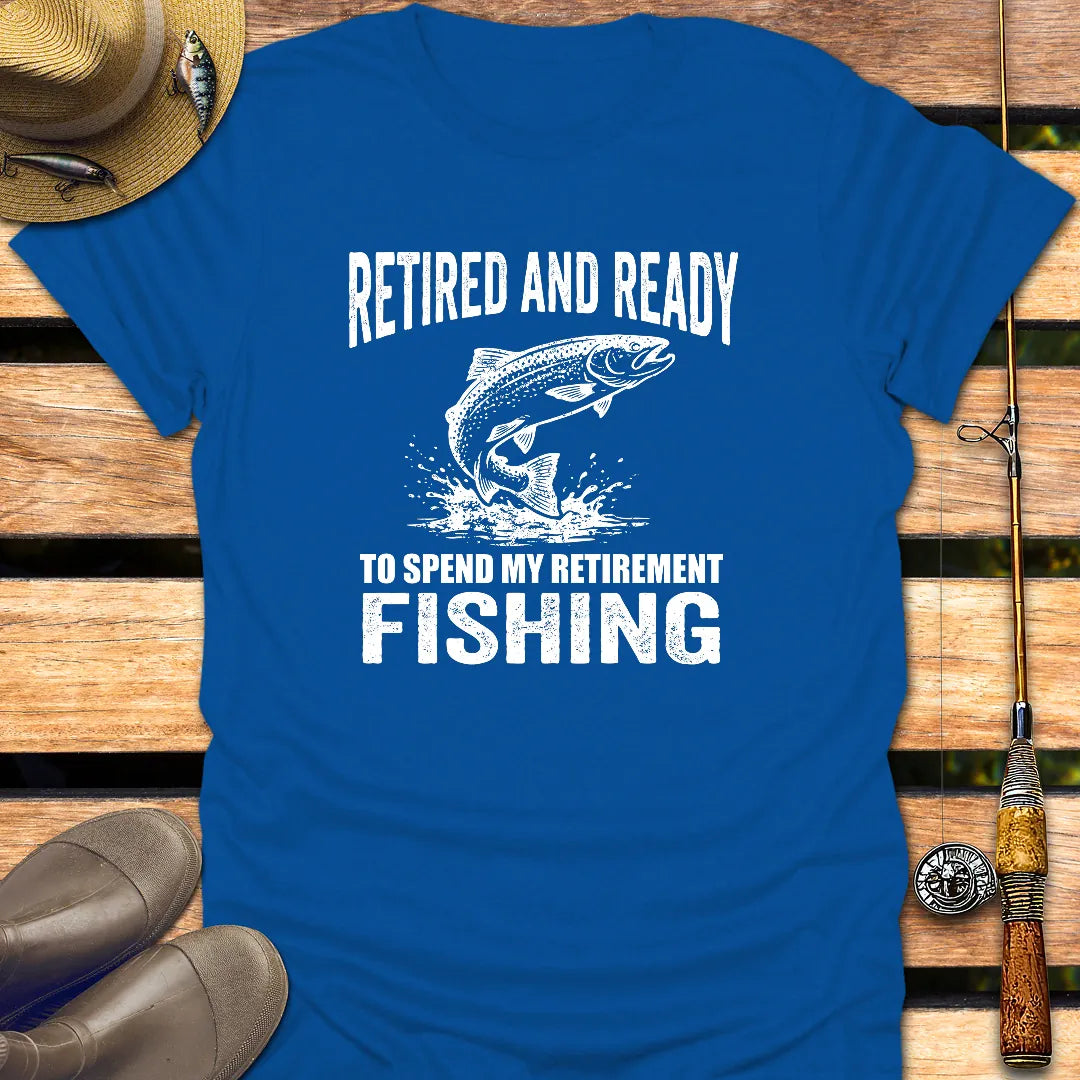 RETIRED & READY T-Shirt FISHING T-Shirt Royal / S