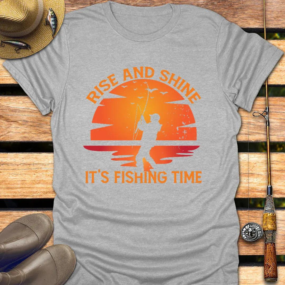RISE & SHINE T-Shirt FISHING T-Shirt Sport Grey / S