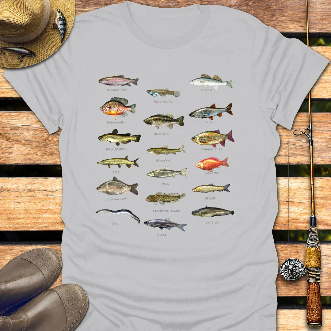 RIVER FISH T-Shirt FISHING T-Shirt Ice Grey / S