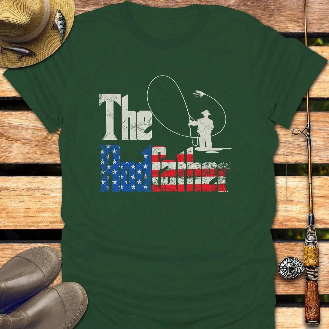RODFATHER USA T-Shirt FISHING T-Shirt Forest Green / S