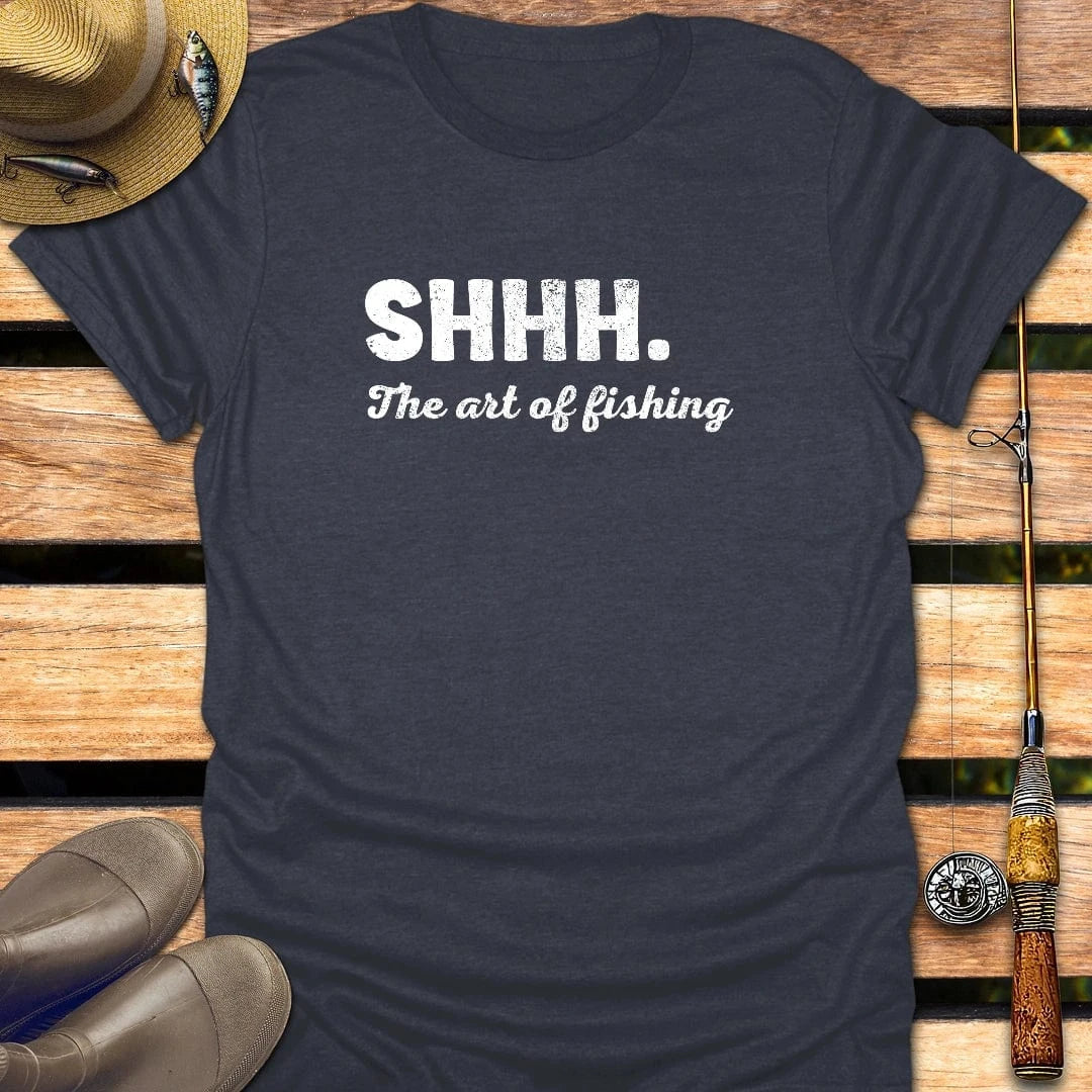SHHH T-Shirt FISHING T-Shirt Heather Navy / S