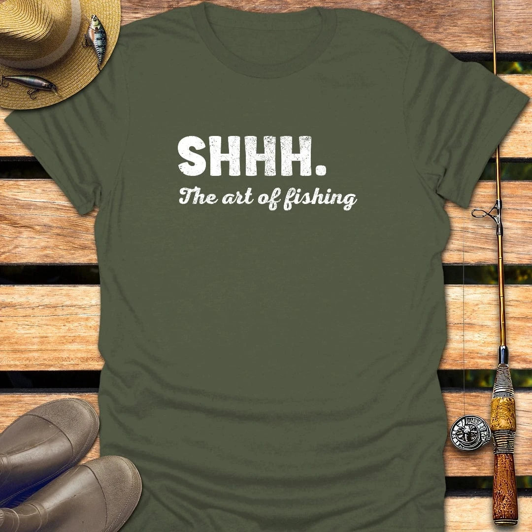 SHHH T-Shirt FISHING T-Shirt Military Green / S