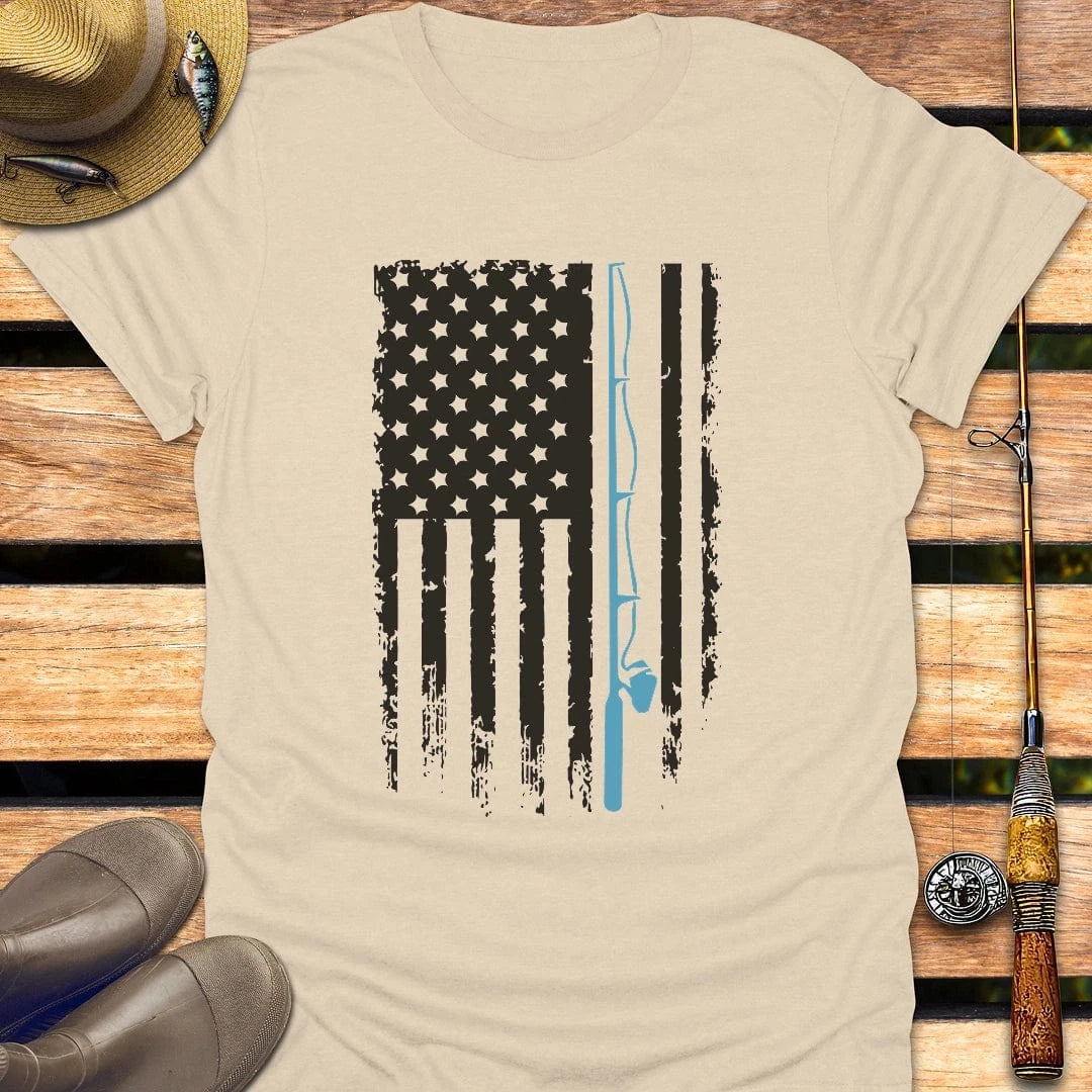 VINTAGE FISHING FLAG T-Shirt FISHING T-Shirt Sand / S