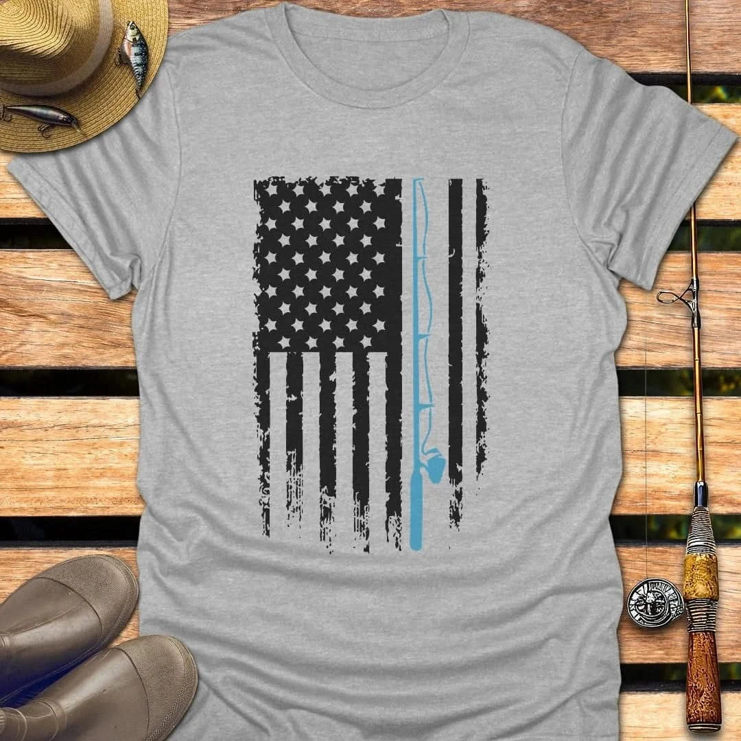 VINTAGE FISHING FLAG T-Shirt FISHING T-Shirt Sport Grey / S