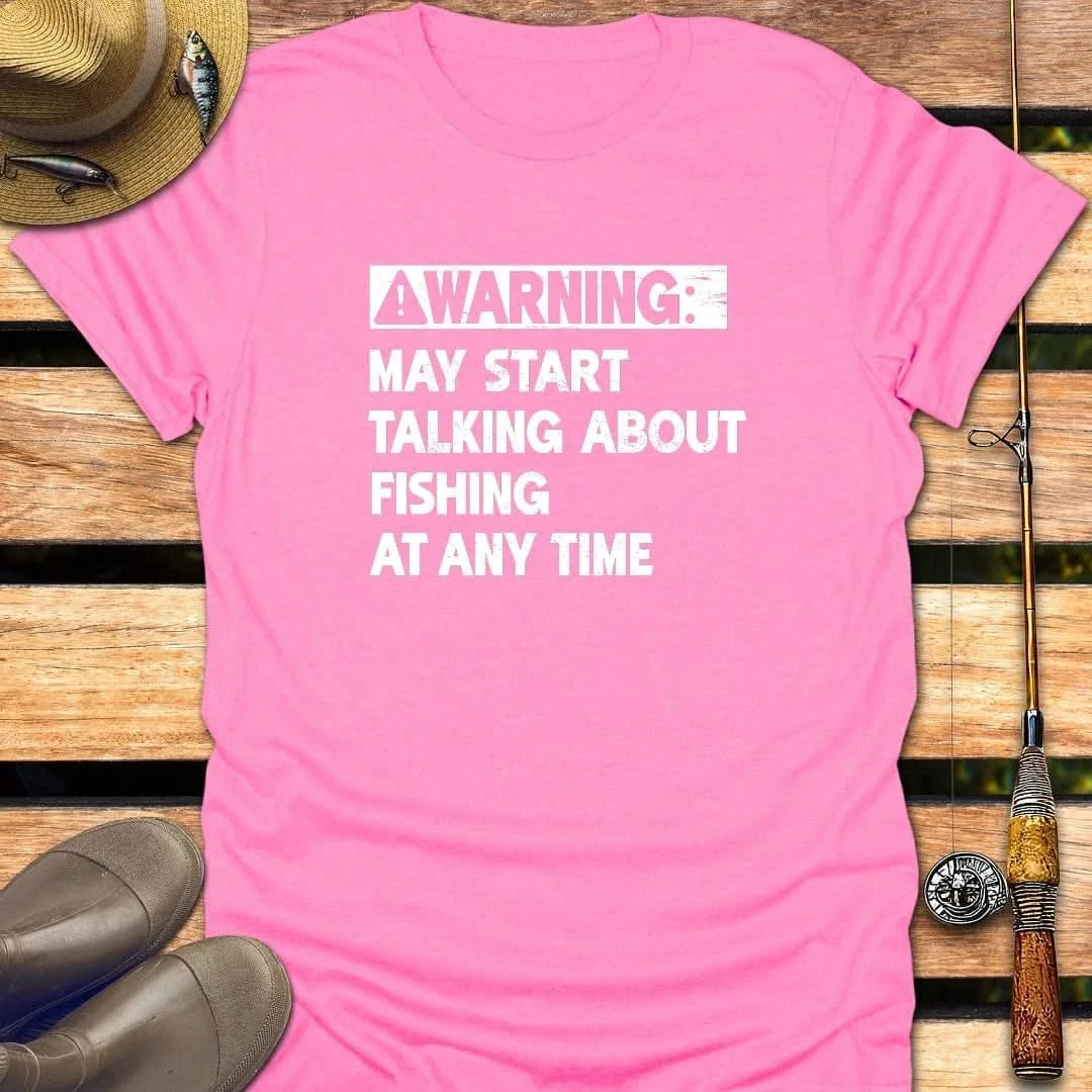 WARNING T-Shirt FISHING T-Shirt Azalea / S