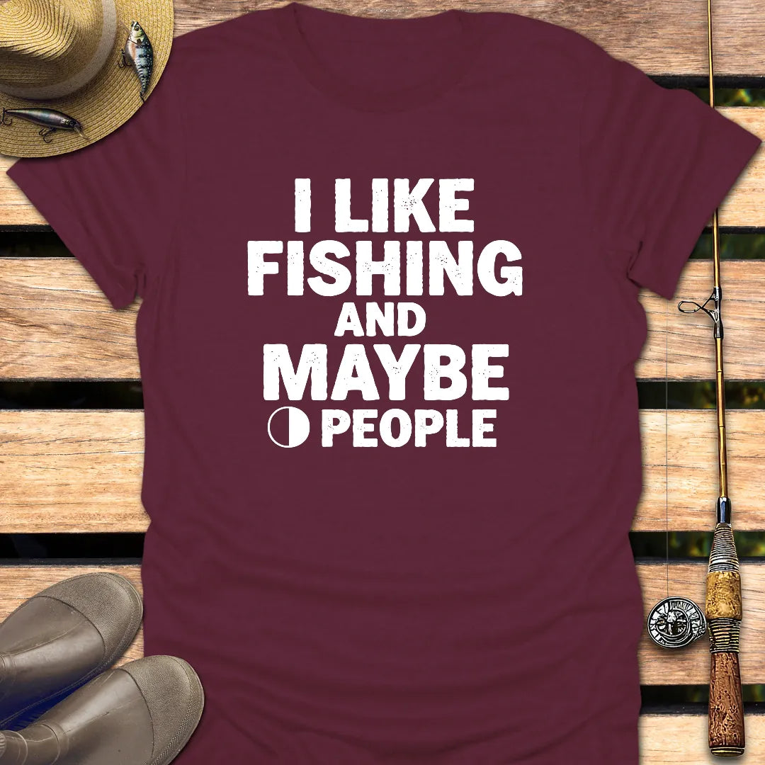 0 PEOPLE T-Shirt FISHING T-Shirt Maroon / S
