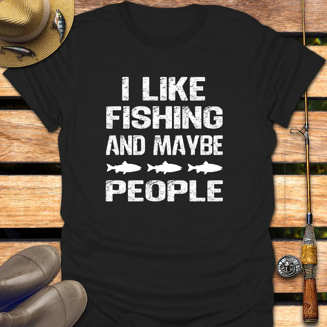3 PEOPLE (FISH VERSION) T-Shirt FISHING T-Shirt Black / S