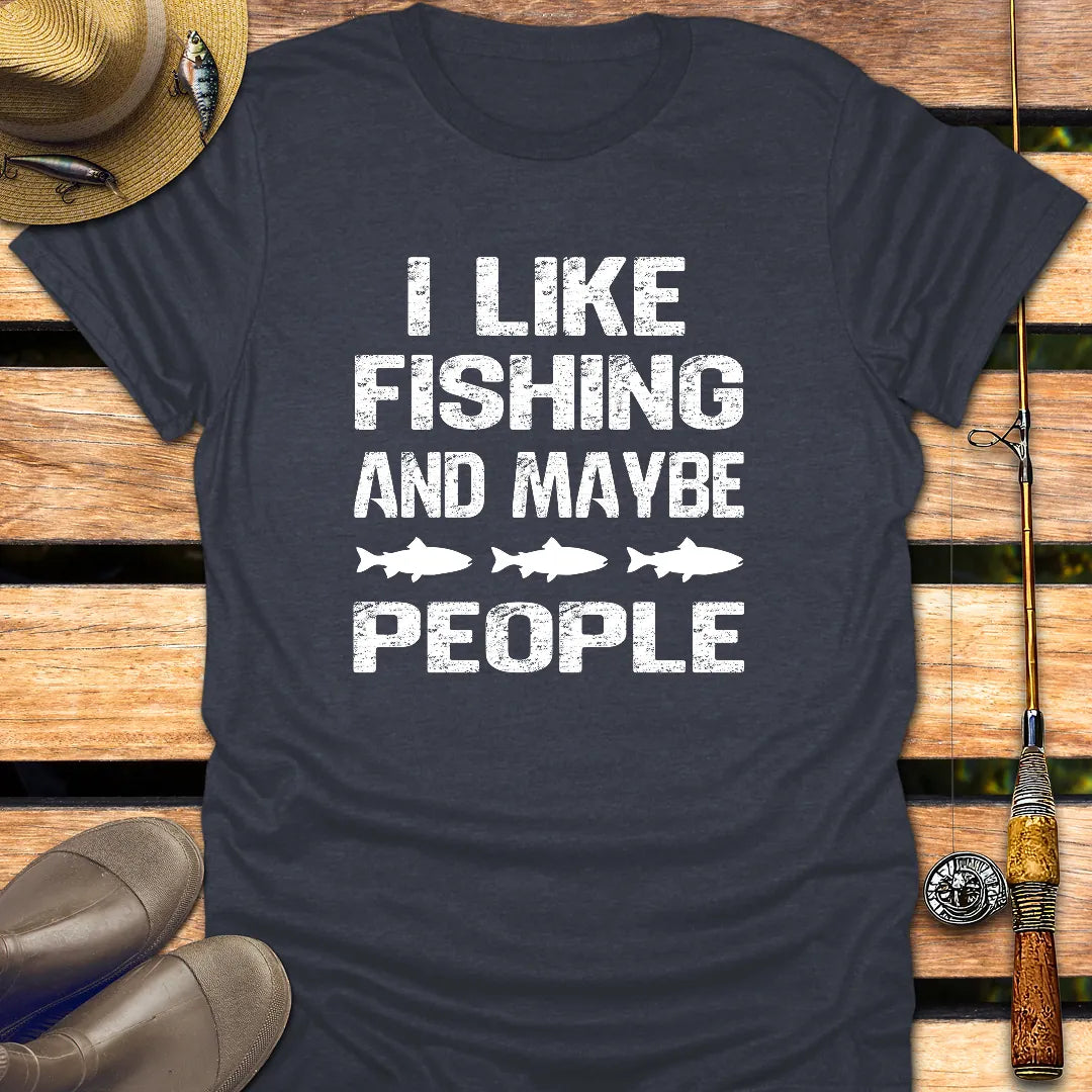 3 PEOPLE (FISH VERSION) T-Shirt FISHING T-Shirt Heather Navy / S