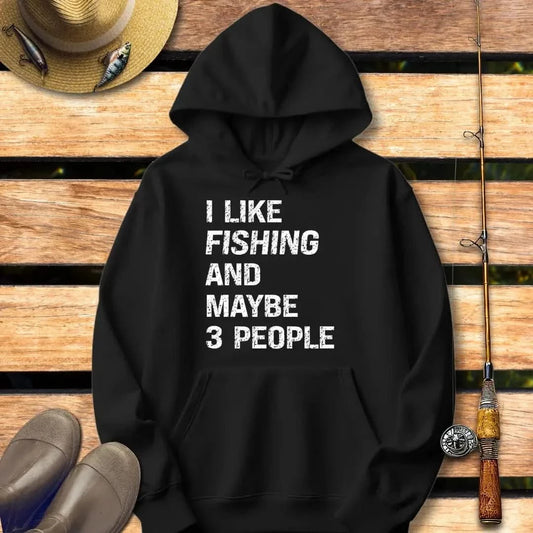 3 PEOPLE Hoodie FISHING Hoodie Black / S