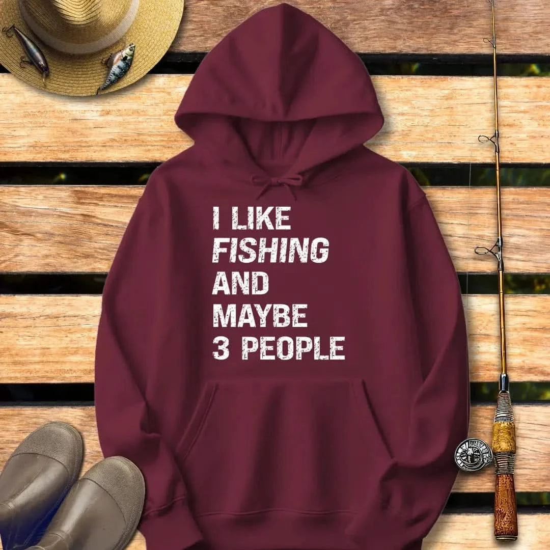 3 PEOPLE Hoodie FISHING Hoodie Maroon / S