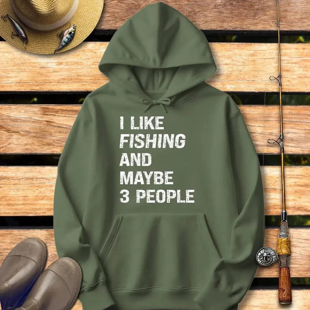 3 PEOPLE Hoodie FISHING Hoodie Military Green / S