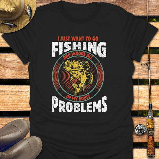 ADULT PROBLEMS T-Shirt FISHING T-Shirt Black / S