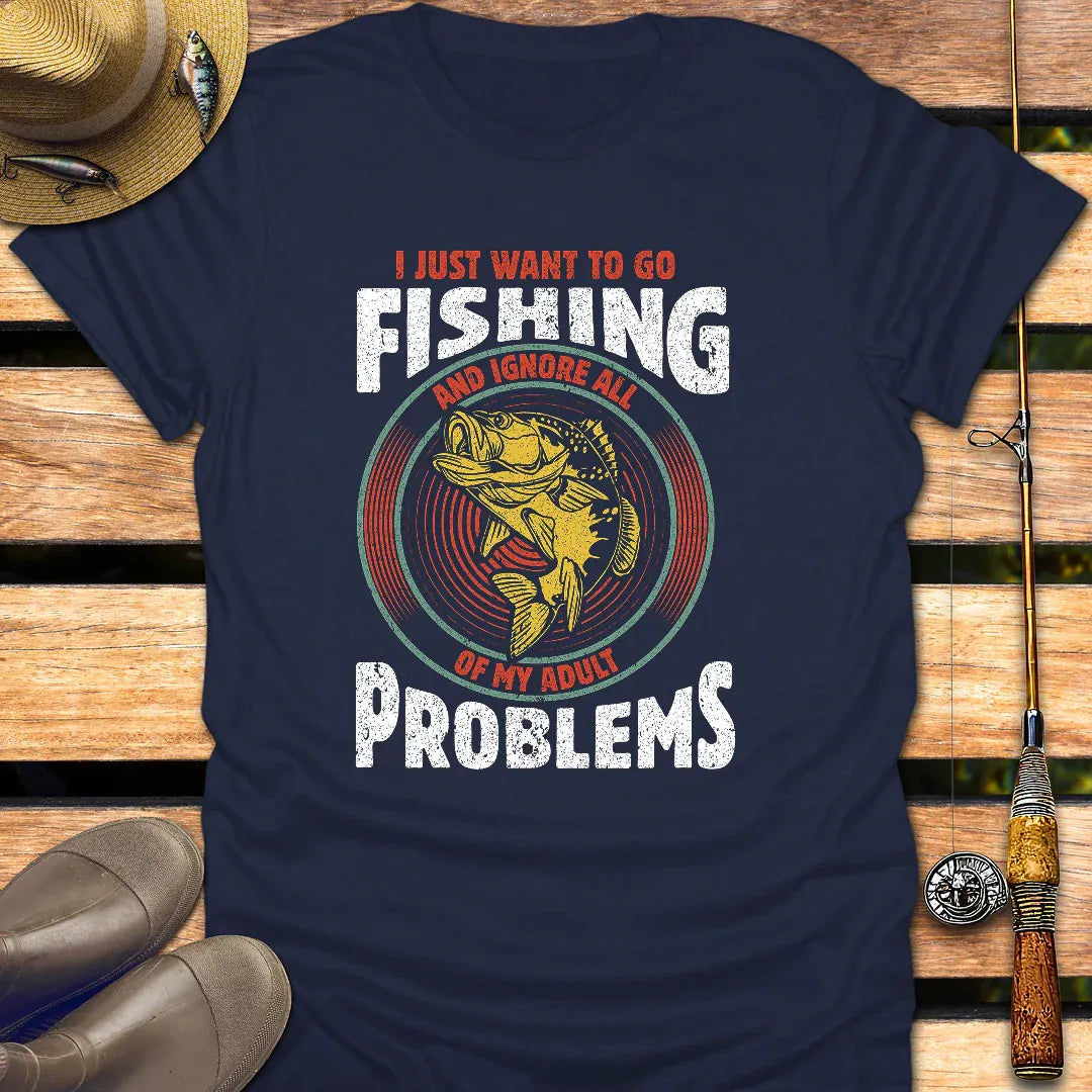 ADULT PROBLEMS T-Shirt FISHING T-Shirt Navy / S