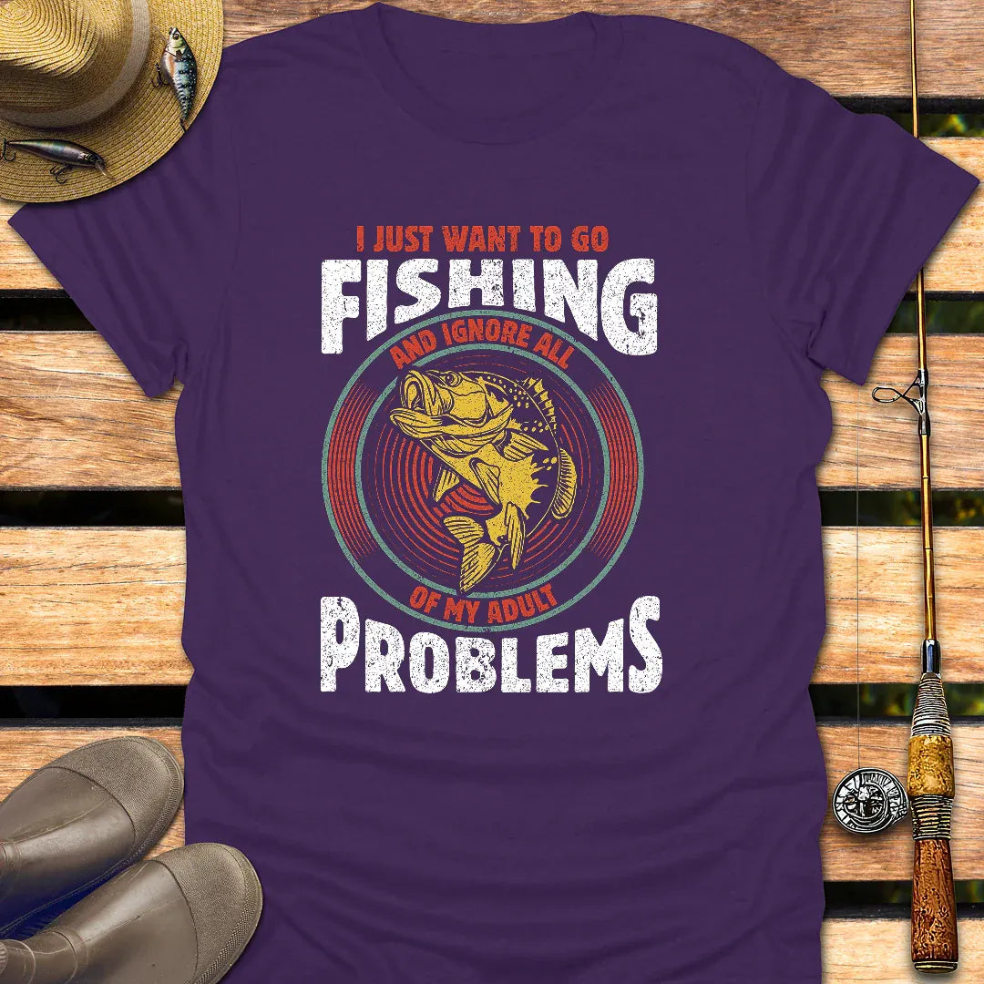 ADULT PROBLEMS T-Shirt FISHING T-Shirt Purple / S