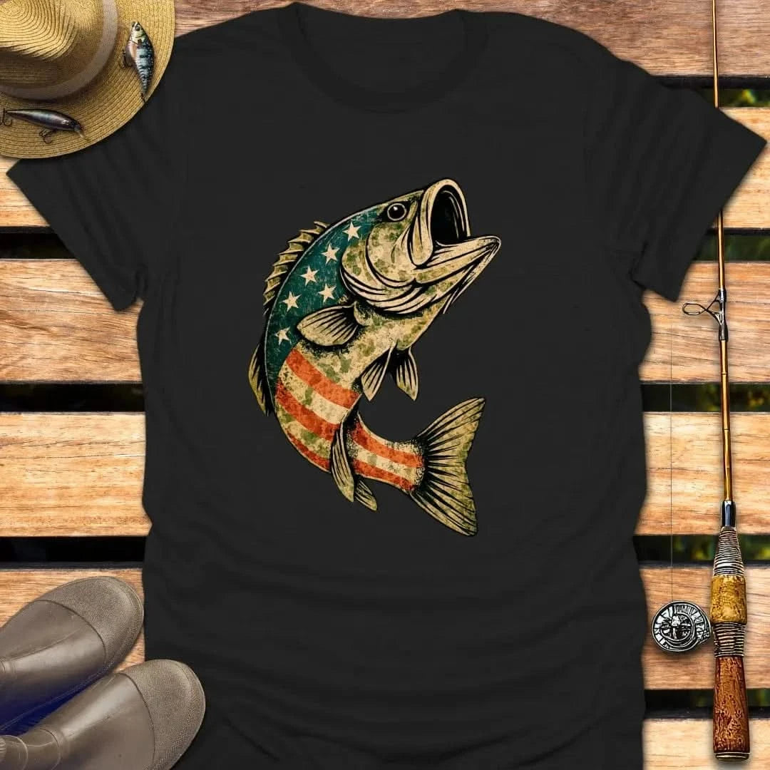 AMERICAN BASS T-Shirt FISHING T-Shirt Black / S