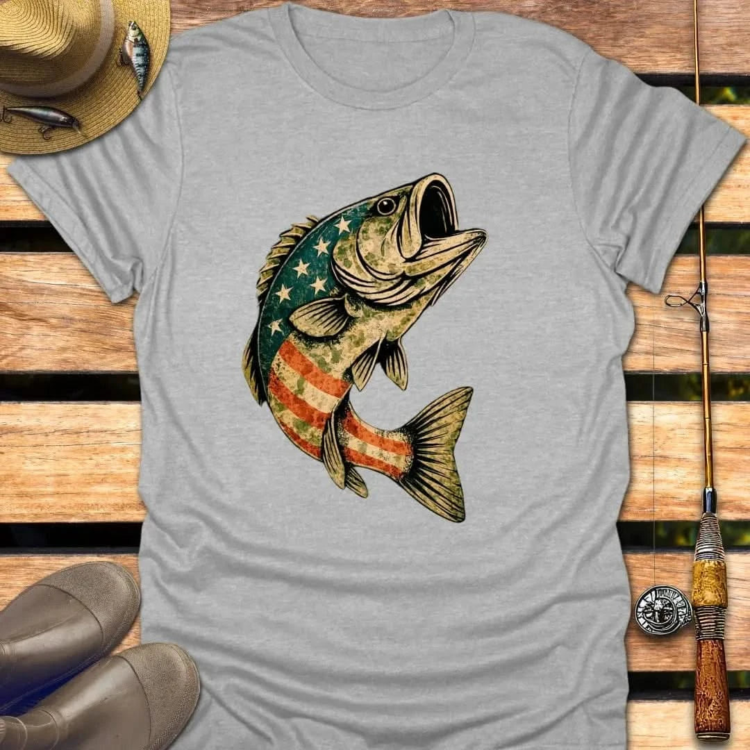AMERICAN BASS T-Shirt FISHING T-Shirt Sport Grey / S