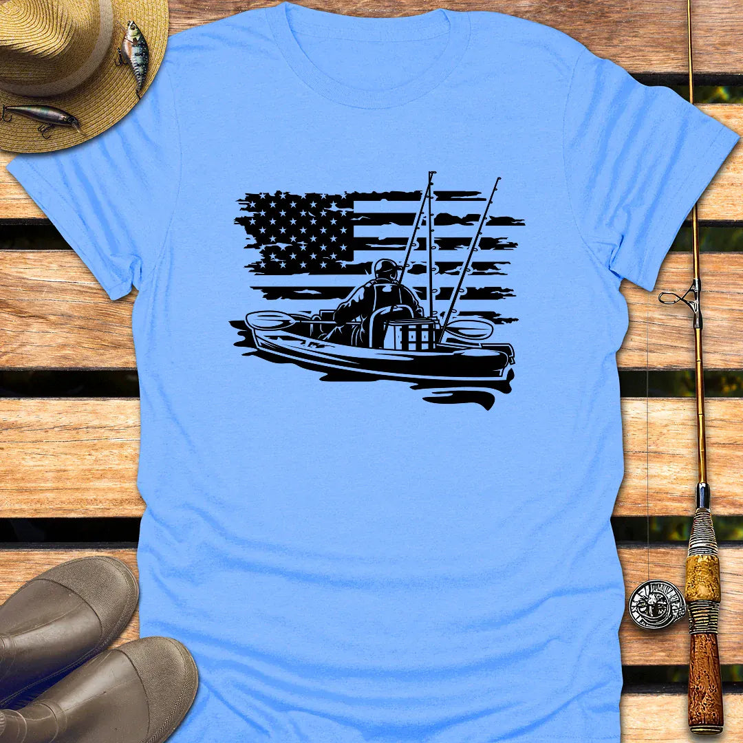 AMERICAN KAYAK ANGLER T-Shirt FISHING T-Shirt Carolina Blue / S