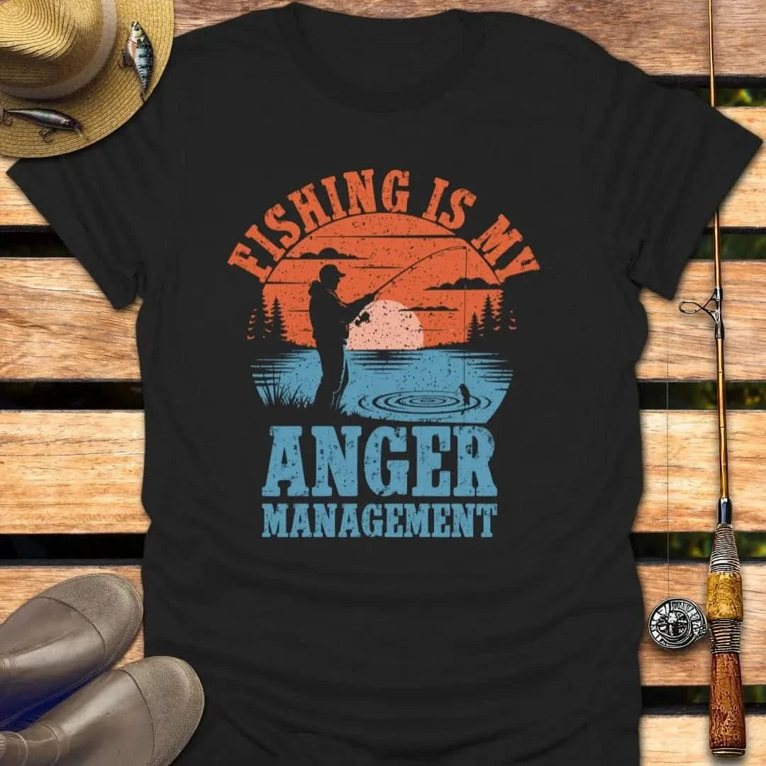 ANGER MANAGEMENT T-Shirt FISHING T-Shirt Black / S