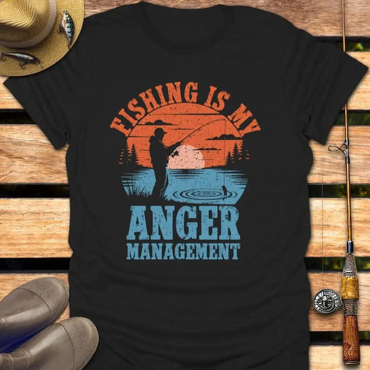 ANGER MANAGEMENT T-Shirt FISHING T-Shirt Black / S