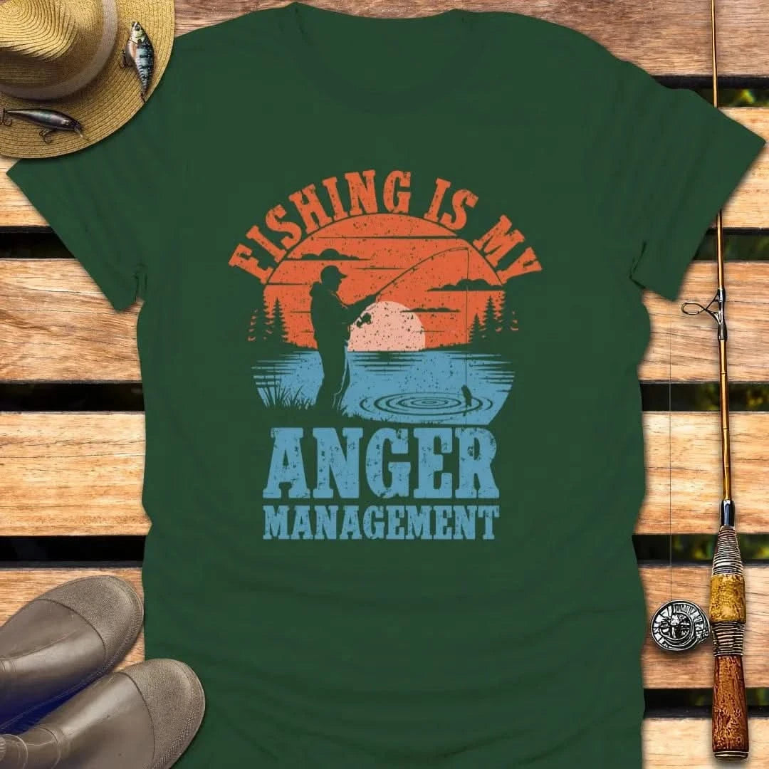 ANGER MANAGEMENT T-Shirt FISHING T-Shirt Forest Green / S