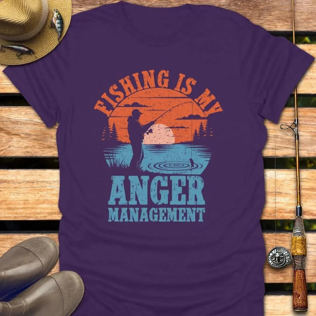 ANGER MANAGEMENT T-Shirt FISHING T-Shirt Purple / S
